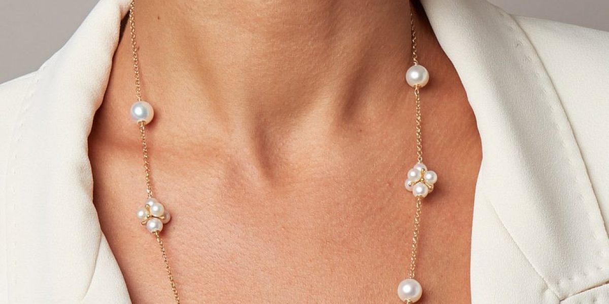 Genisi pearls - Collana lunga su catena ed elementi con perle - GP_184