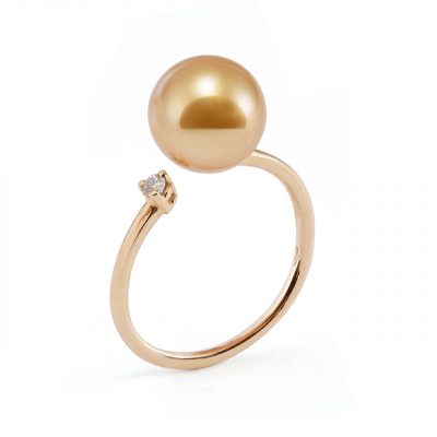 Genisi pearls - Anello in oro con perla Gold e diamante - GP_248.jpg