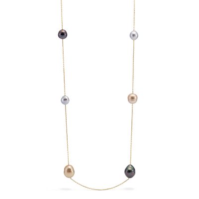 collana in oro e perle di cromie naturali - Genisi Perle - GP_269