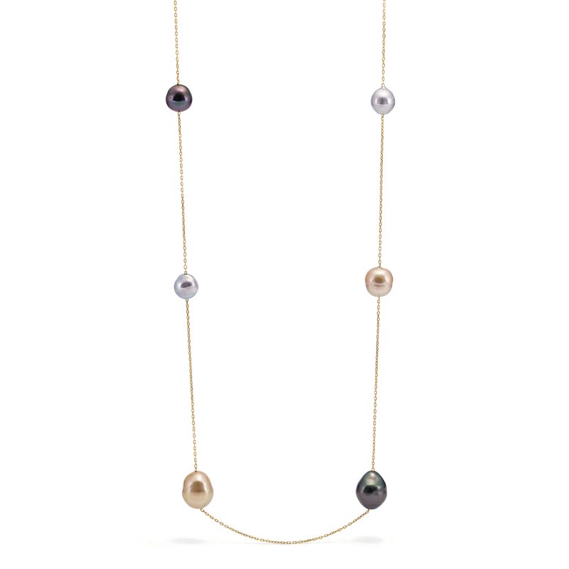 collana in oro e perle di cromie naturali – Genisi Perle  – GP_269 collana in oro e perle di cromie naturali - Genisi Perle - GP_269