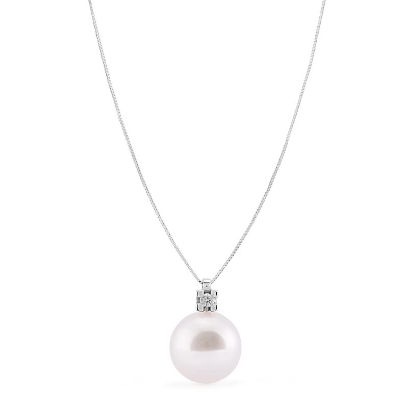 Girocollo con perla Akoya e diamante - Genisi perle - GP_327