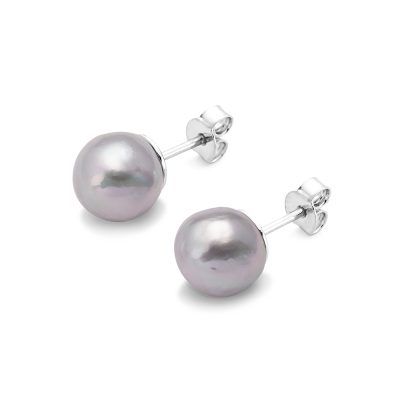 Orecchini perle Akoya natural grey Bruma d'Oriente oro 18kt - Genisi perle - GP_355