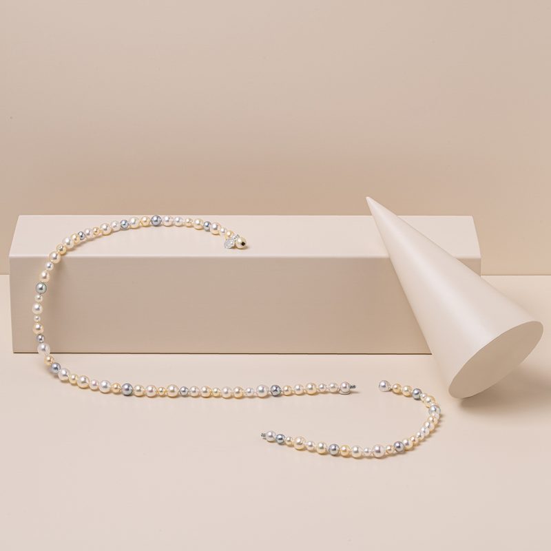 Genisi perle - Demi-parure collana e bracciale Infinito con perle Akoya multicolor naturale - PRF_266.jpg