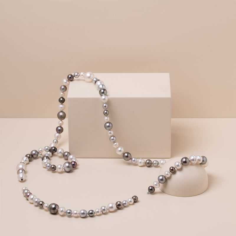 Genisi Perle - Collana e bracciale bicolor Infinito con perle Mari del sud e Tahiti- PRF_347.jpg